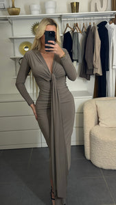 Robe voile taupe
